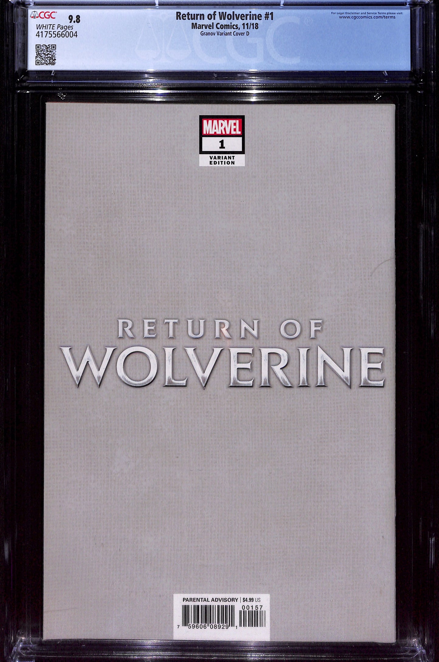 Return of Wolverine #1 Granov Variant Cover D 9.8