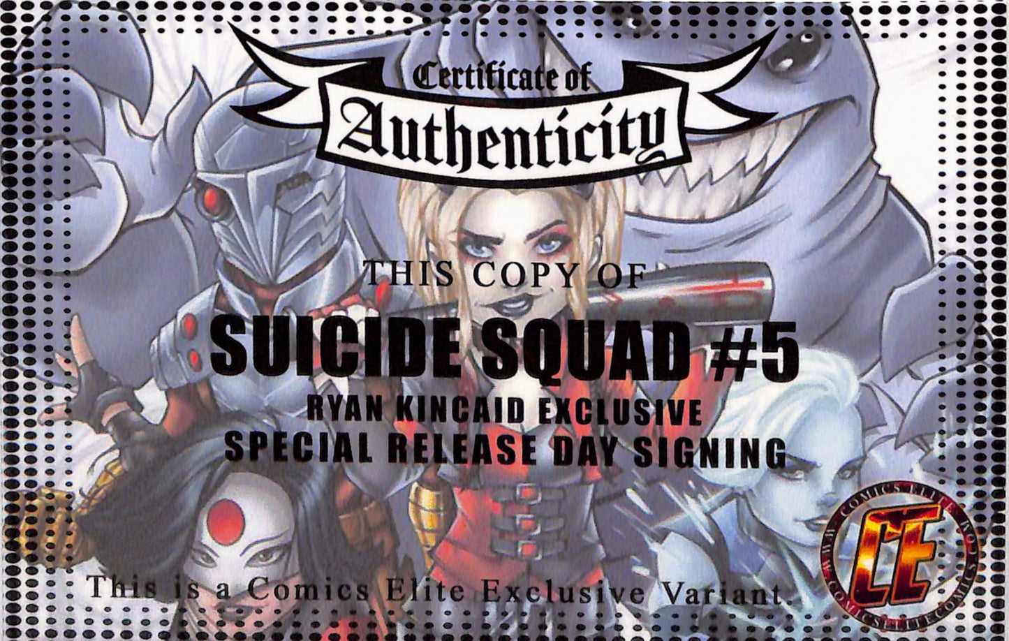 Suicide Squad #5 Ryan Kincaid Signed with COA Special Release Day Cover B