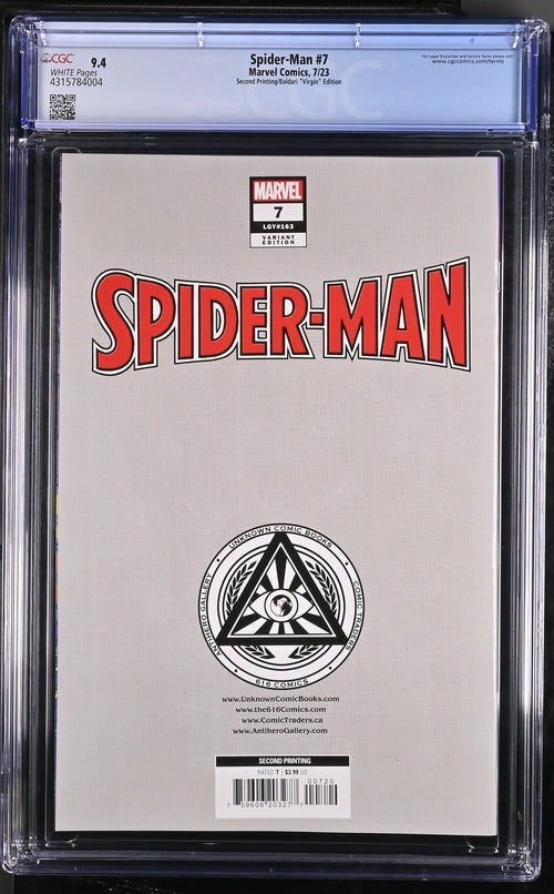 Spider-Man #7  Second Printing/Baldari ""Virgin"" Edition  9.4