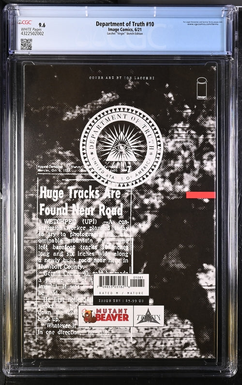Department of Truth #10 Lacchei "Virgin" Sketch Edition 9.6