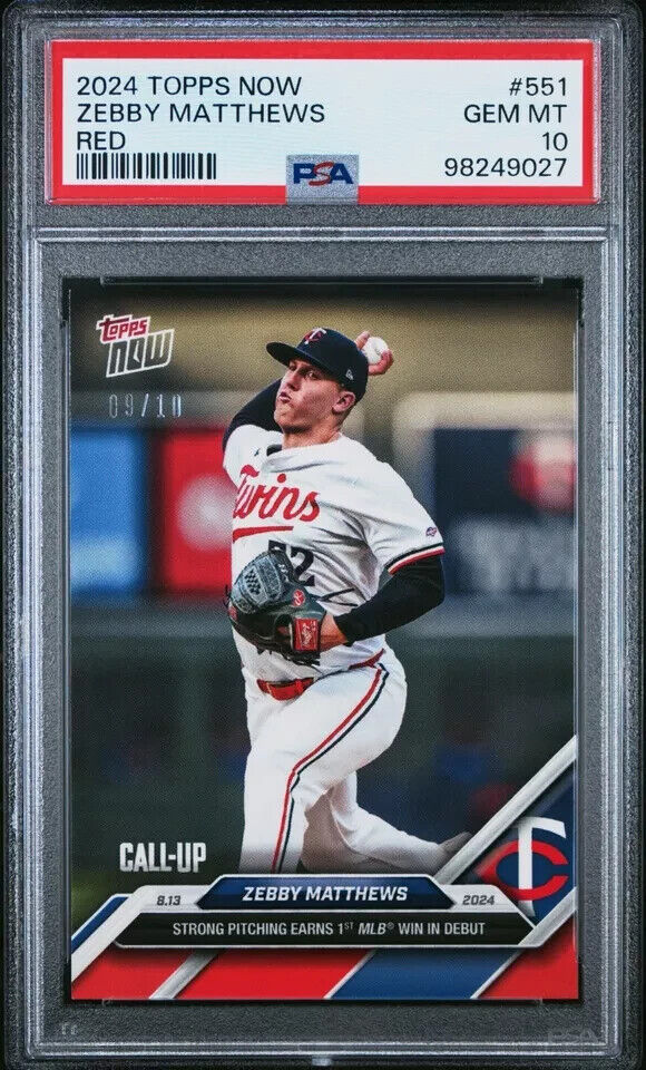 2024 TOPPS NOW 551 ZEBBY MATTHEWS RED PSA 10 /10