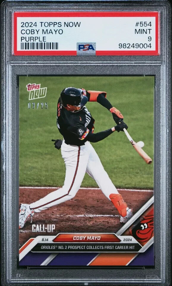 2024 TOPPS NOW 554 COBY MAYO PURPLE PSA 9 /25