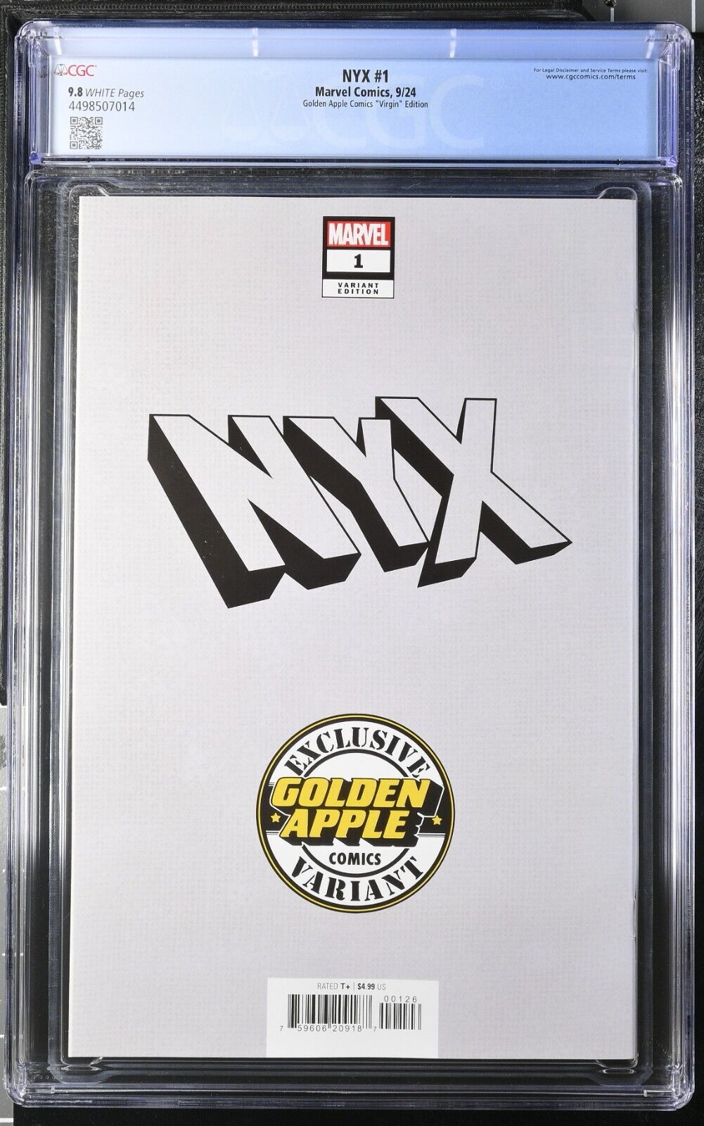 NYX #1 Golden Apple Comics "Virgin" Edition CGC 9.8 (2024)