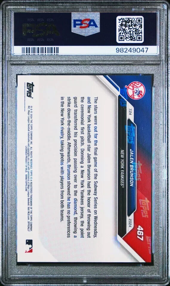 2024 TOPPS NOW 467 JALEN BRUNSON PURPLE PSA 10 /25
