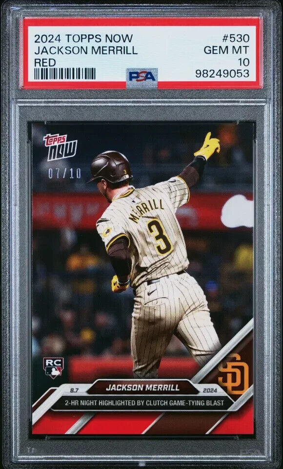 2024 TOPPS NOW 530 JACKSON MERRILL RED PSA 10 /10