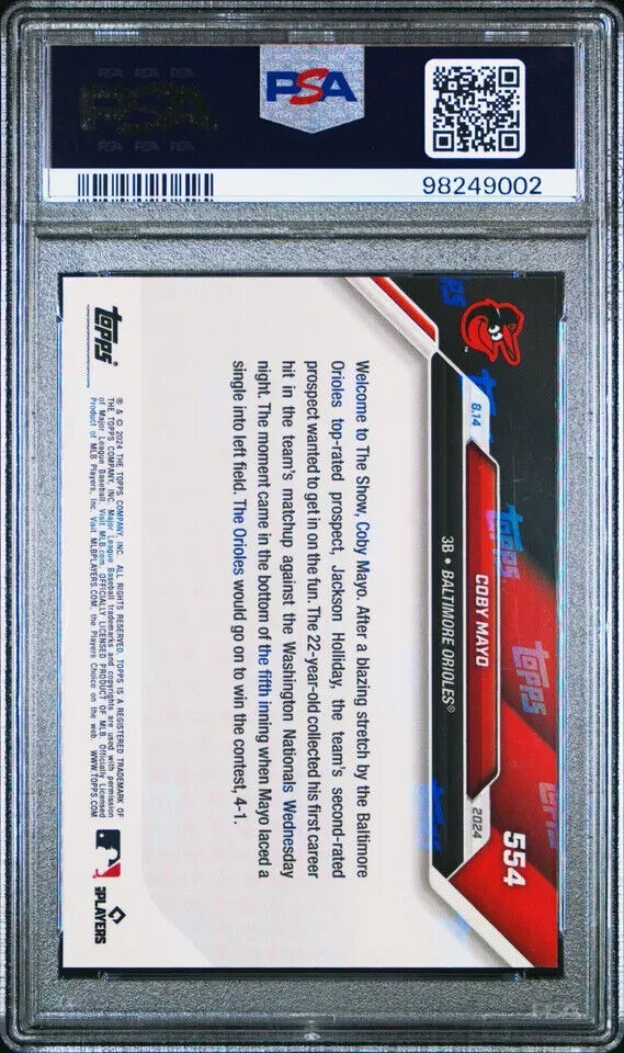 2024 TOPPS NOW 554 COBY MAYO BLUE PSA 10 /49