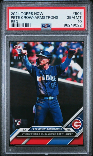 2024 TOPPS NOW 503 PETE CROW-ARMSTRONG RED PSA 10 /10