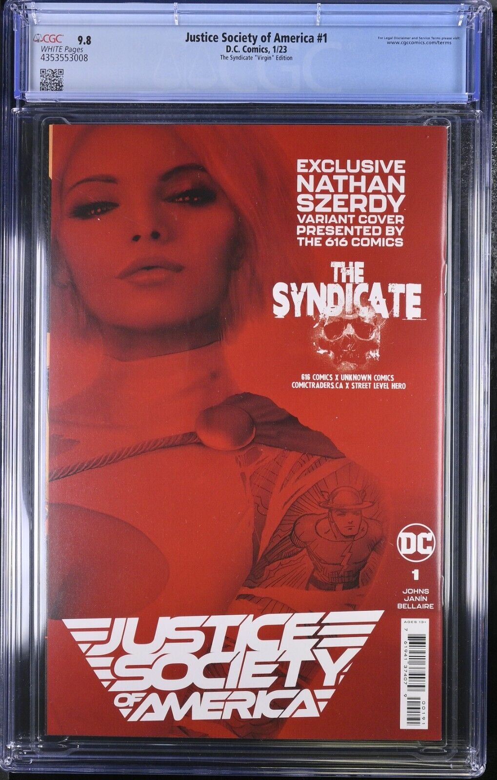 Justice Society of America #1 Szerdy The Syndicate "Virgin" Edition CGC 9.8