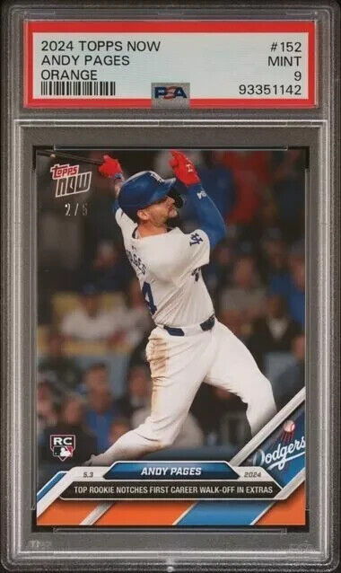 2024 TOPPS NOW Andy Pages Orange PSA 9 /5