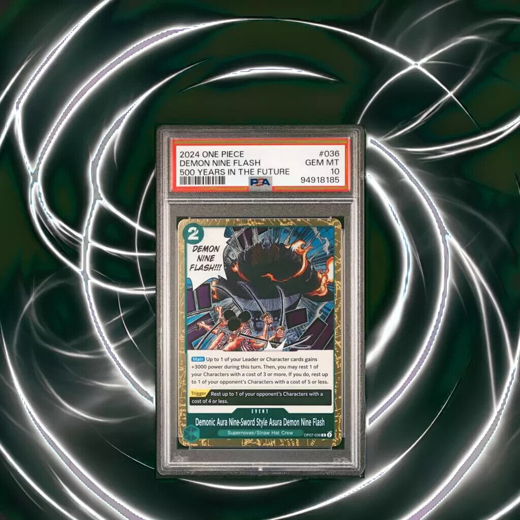 One Piece TCG OP07-036 Demon Nine Flash English Gem Mint 10 (2024)