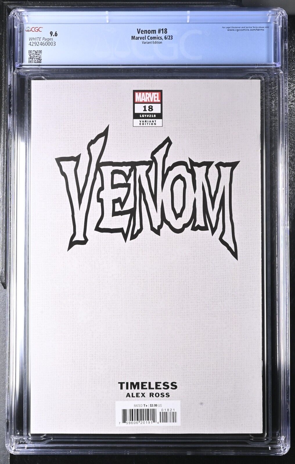 Venom #18 NM+ Ross Virgin Timeless Variant CGC 9.6(2023)