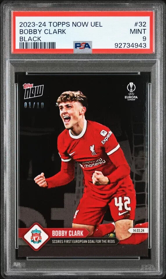 2023 TOPPS NOW UEFA EUROPA LEAGUE 32 BOBBY CLARK BLACK PSA 9 /10