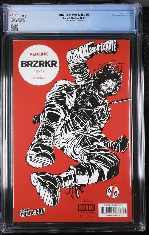 BRZRKR: Pen & Ink #1 Rahzzah Virgin Foil 616 Comics Edition A CGC 9.8 (2023)