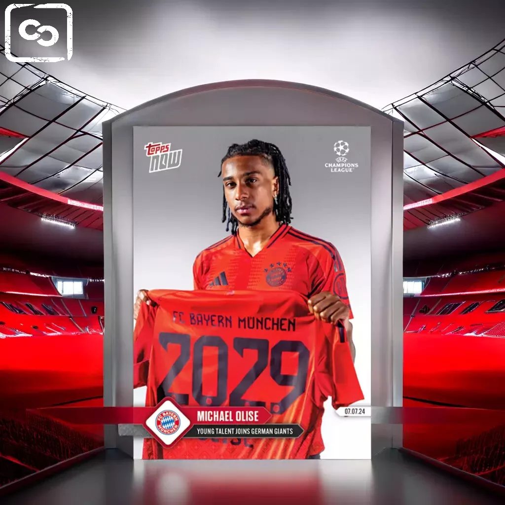 23/24 UCL TOPPS NOW Michael Olise Card 140 Young talent joins German giants