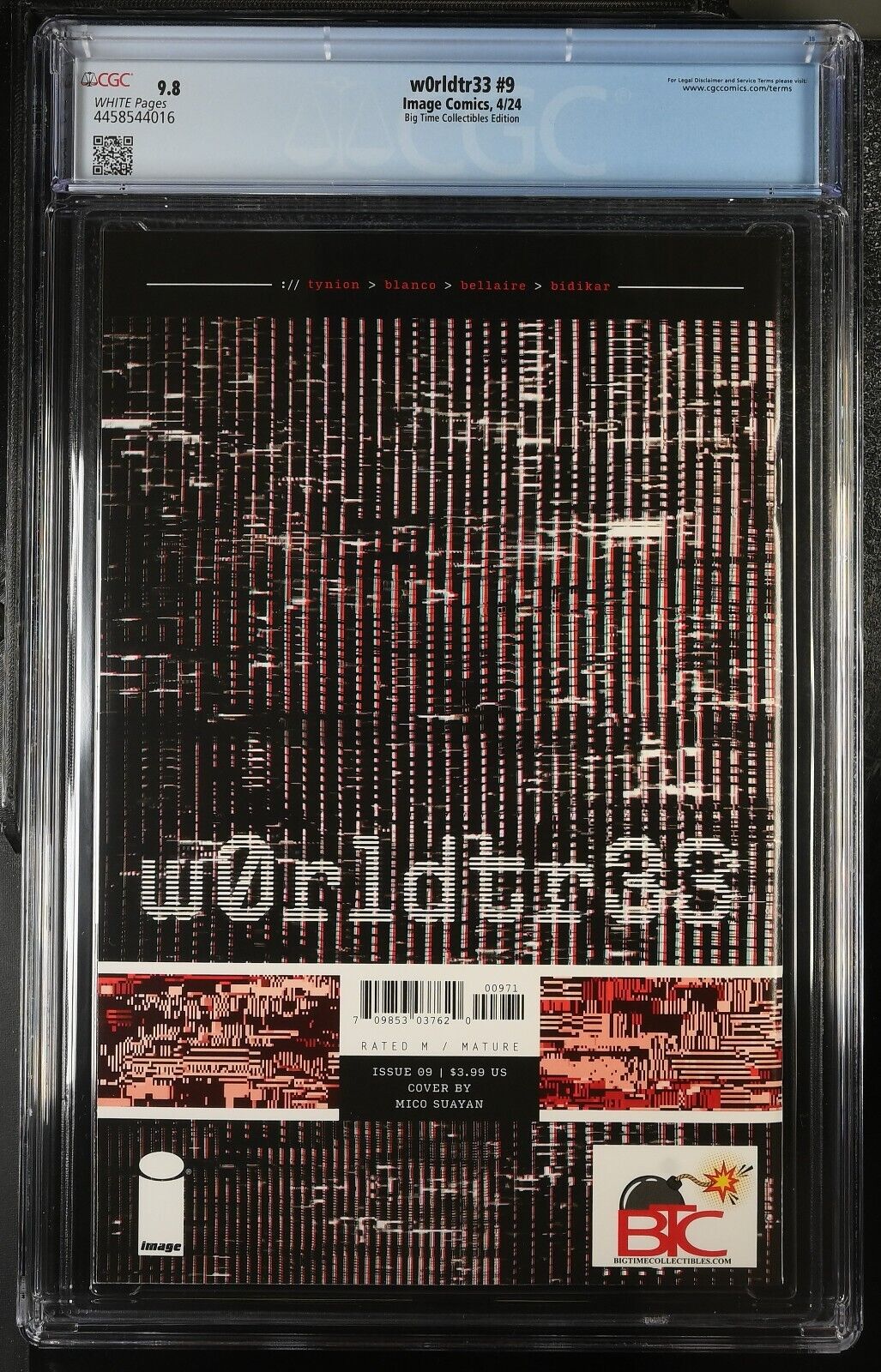w0rldtr33 #9 Big Time Collectibles Edition CGC 9.8 (2024) BTC CON EXCLUSIVE