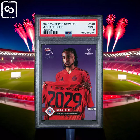 2023 TOPPS NOW UEFA CHAMPIONS LEAGUE 140 MICHAEL OLISE PURPLE PSA 9 /49