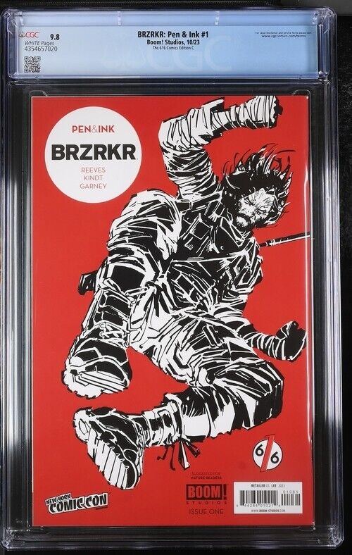 BRZRKR: Pen & Ink #1  Lee Virgin Foil Cover 616 Edition C CGC 9.8 (2023)