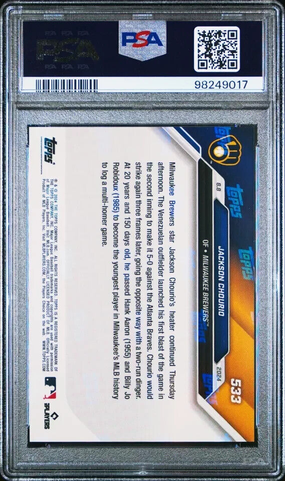 2024 TOPPS NOW 533 JACKSON CHOURIO RED PSA 9 /10