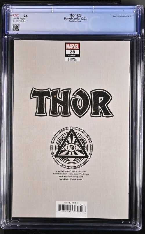 Thor #28 NM IVAN TAO Unknown 616 Comics Trade Dress Variant CGC 9.6