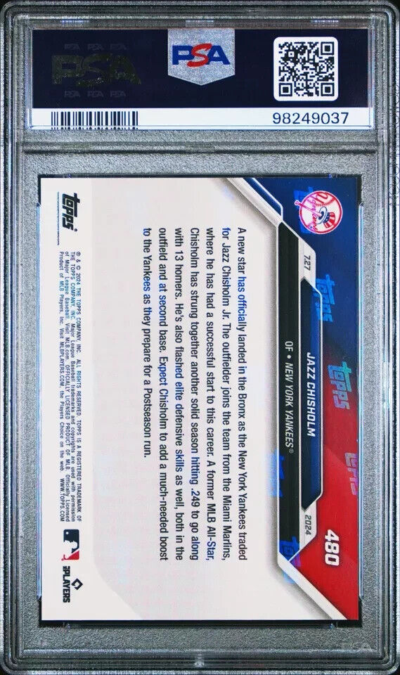 2024 TOPPS NOW 480 JAZZ CHISHOLM JR. Purple PSA 10 /25