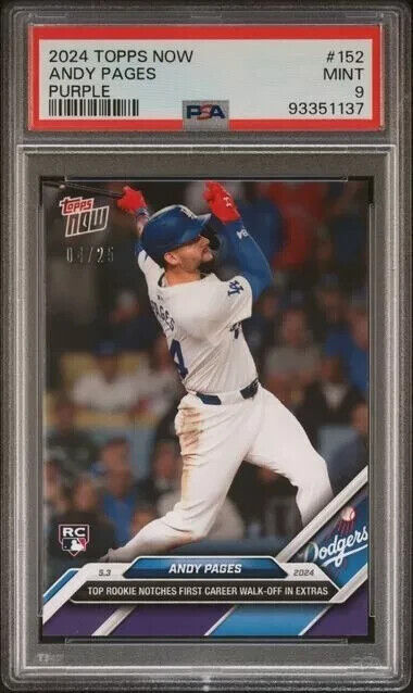2024 TOPPS NOW Andy Pages Purple PSA 9 /25