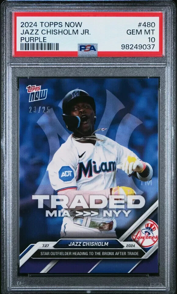 2024 TOPPS NOW 480 JAZZ CHISHOLM JR. Purple PSA 10 /25