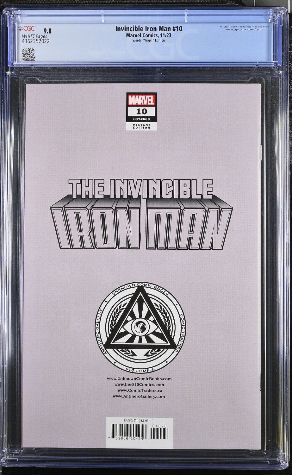 Invincible Iron Man #10 Szerdy Virgin Edition CGC 9.8