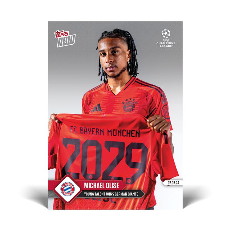 23/24 UCL TOPPS NOW Michael Olise Card 140 Young talent joins German giants