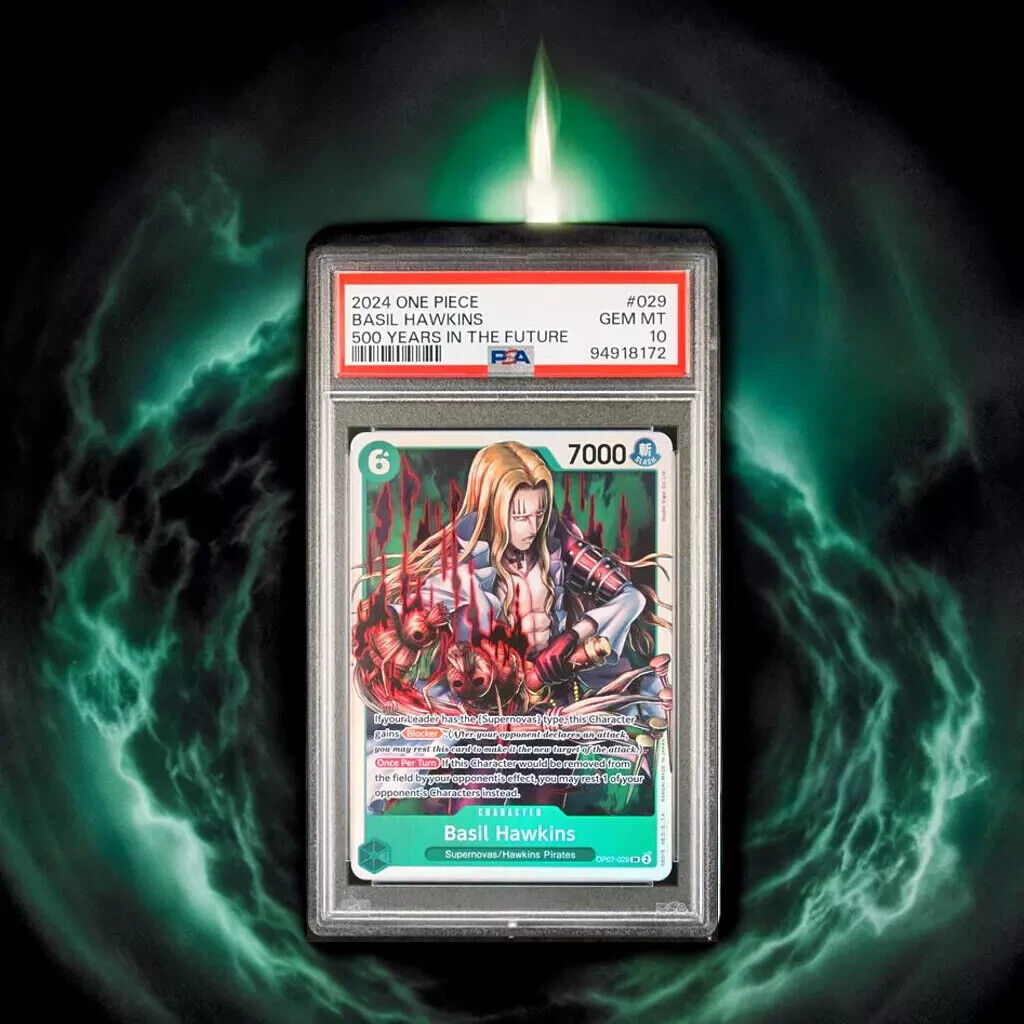 One Piece TCG OP07-029 Basil Hawkins English Gem Mint 10 (2024)