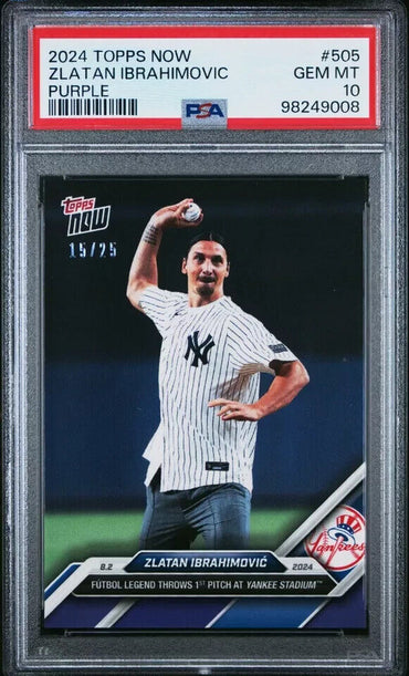 2024 TOPPS NOW 505 ZLATAN IBRAHIMOVIC PURPLE PSA 10 /25