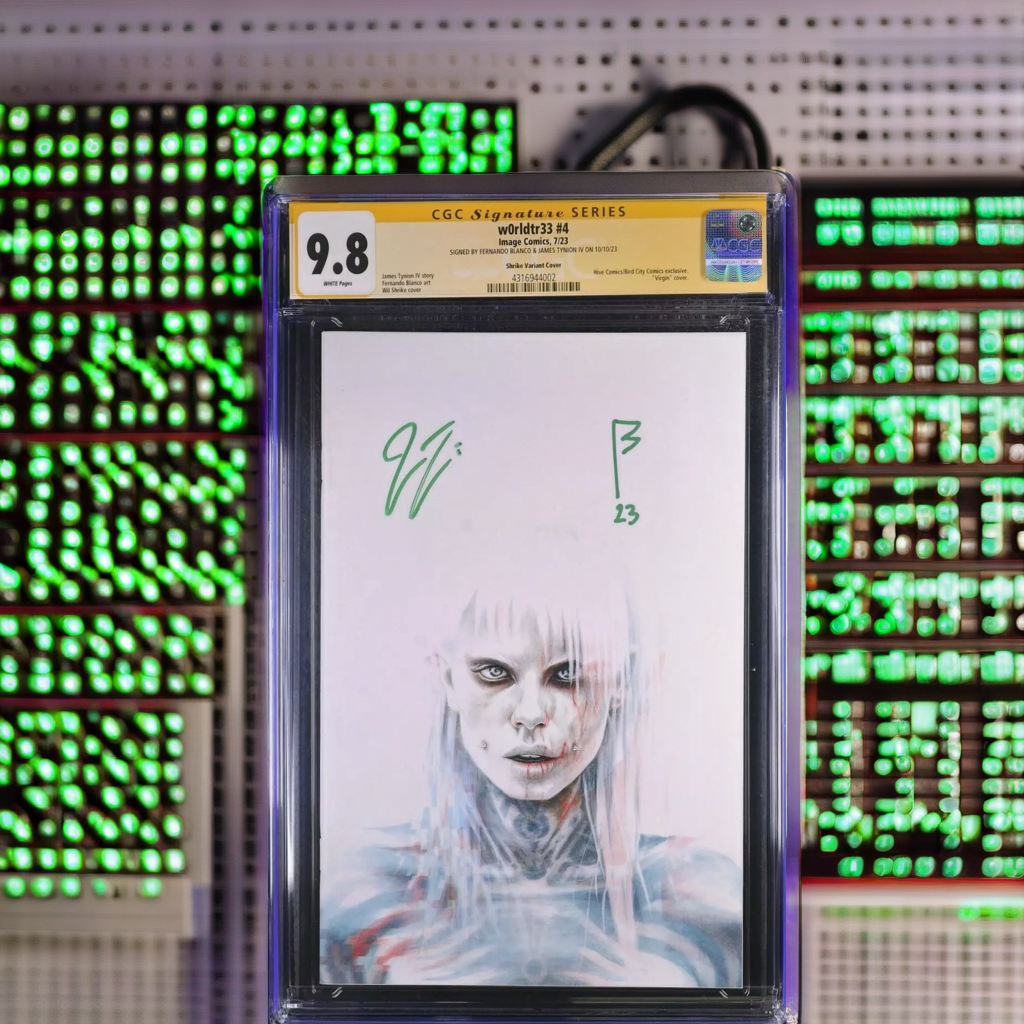 w0rldtr33 4 7/23 Shrike Variant Cover SIGNED BY FERNANDO BLANCO & TYNION IV