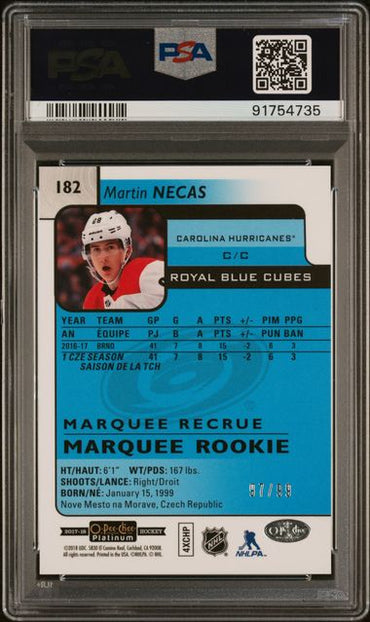 2017 O-PEE-CHEE PLATINUM MARTIN NECAS 182 ROYAL BLUE CUBES PSA GEM MT 10 /99
