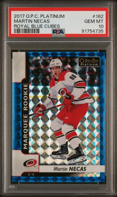 2017 O-PEE-CHEE PLATINUM MARTIN NECAS 182 ROYAL BLUE CUBES PSA GEM MT 10 /99