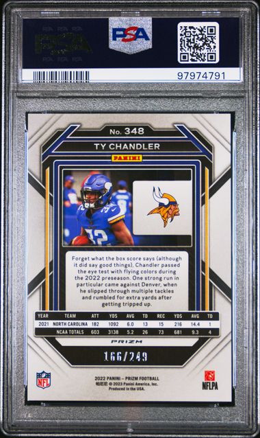 2022 PANINI PRIZM TY CHANDLER 348 ORANGE PRIZM PSA GEM MT 10 /249
