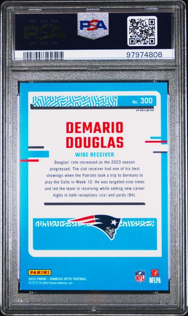 2023 PANINI DONRUSS OPTIC DEMARIO DOUGLAS 300 HOLO PSA GEM MT 10