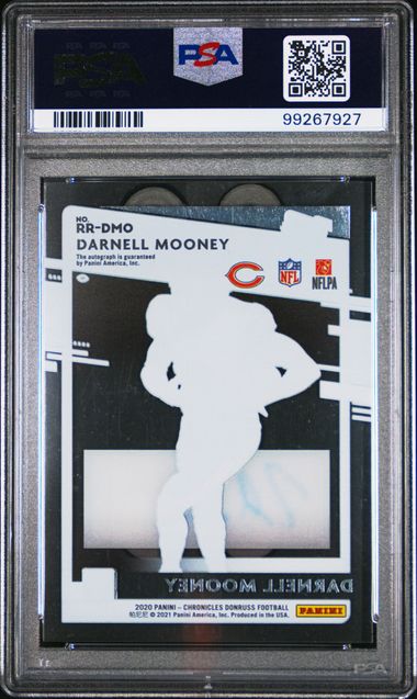 2020 PANINI CHRONICLES CLEARLY DONRUSS RATED ROOKIES DARNELL MOONEY RRDMO C/D RTD.RKE-AUTO-PURPLE PSA MINT 9 /25