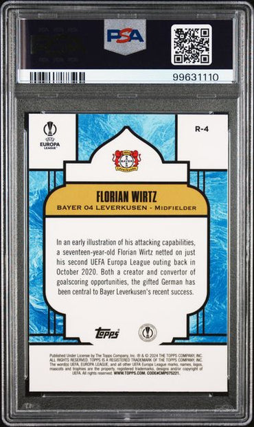 2023-24 TOPPS MERLIN UEFA CLUB COMPETITIONS RENAISSANCE FLORIAN WIRTZ   R4   PSA GEM MT 10