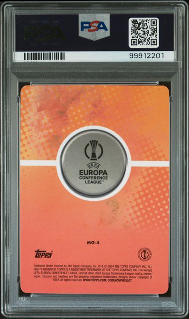 2023-24 TOPPS MERLIN UEFA C.C. MERLIN'S GAMERS ANDREAS SCHJELDERUP MG4 PSA 10