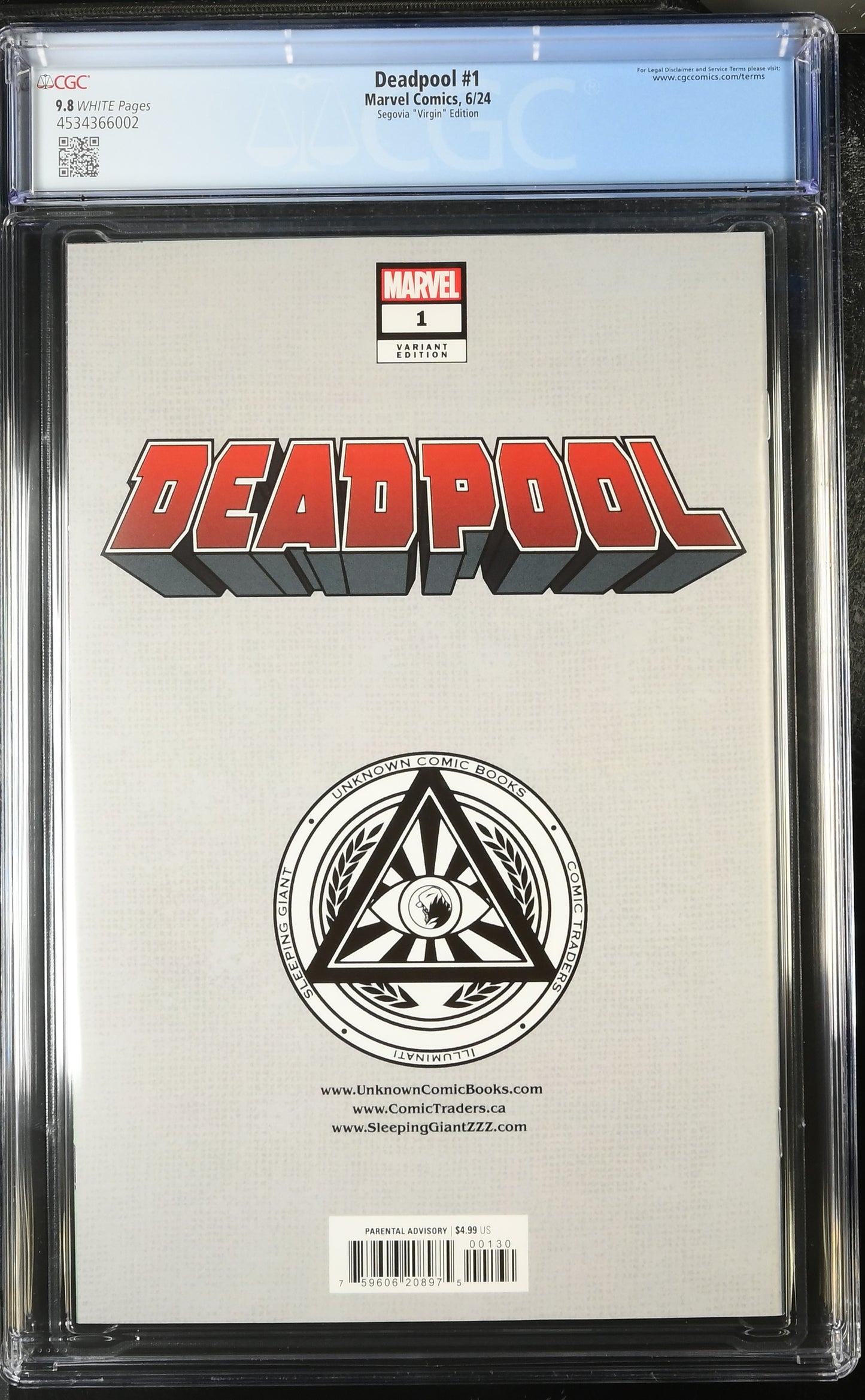 Deadpool #1 Segovia "Virgin" Edition 9.8