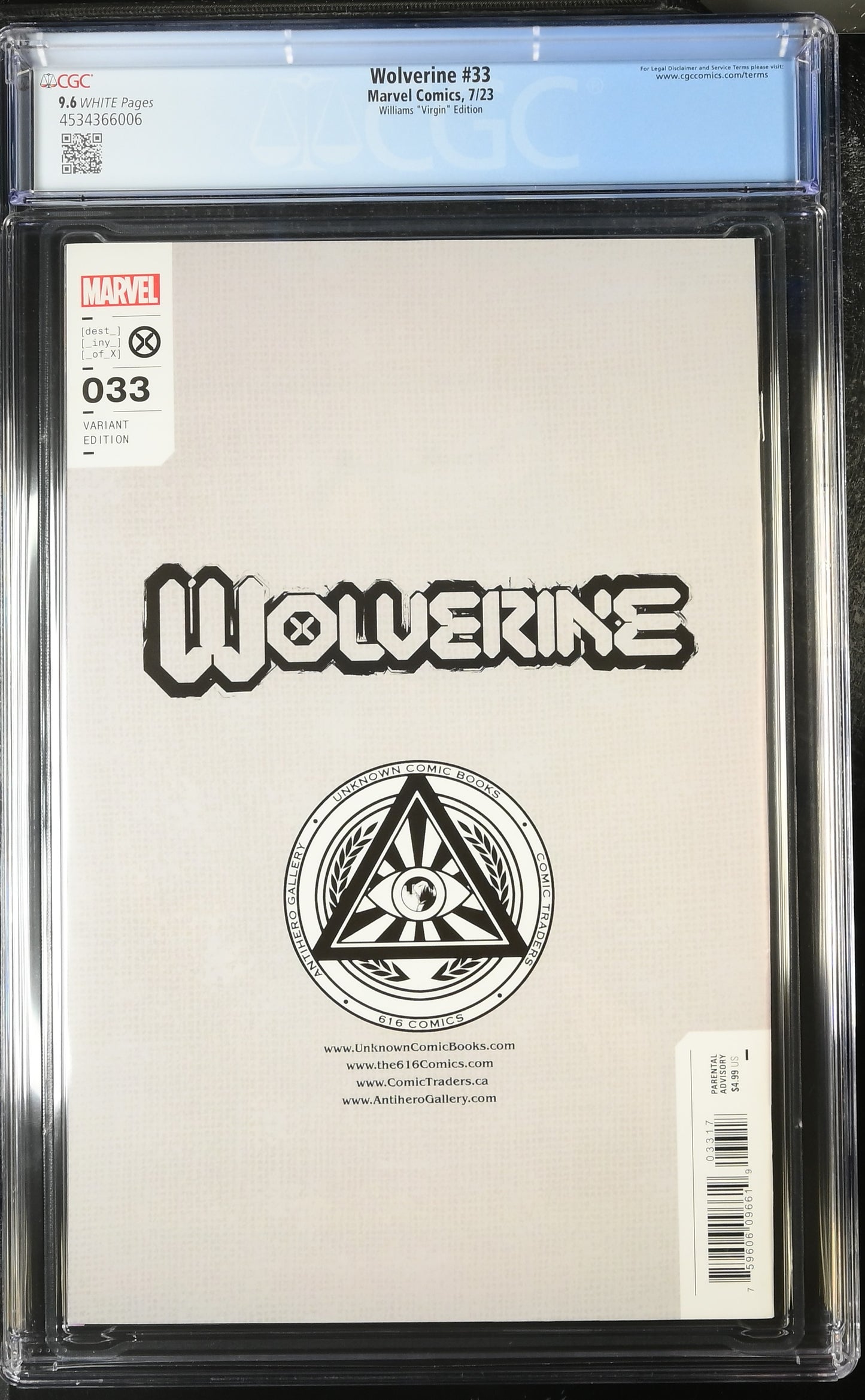 Wolverine #33 Williams "Virgin" Edition CGC 9.6