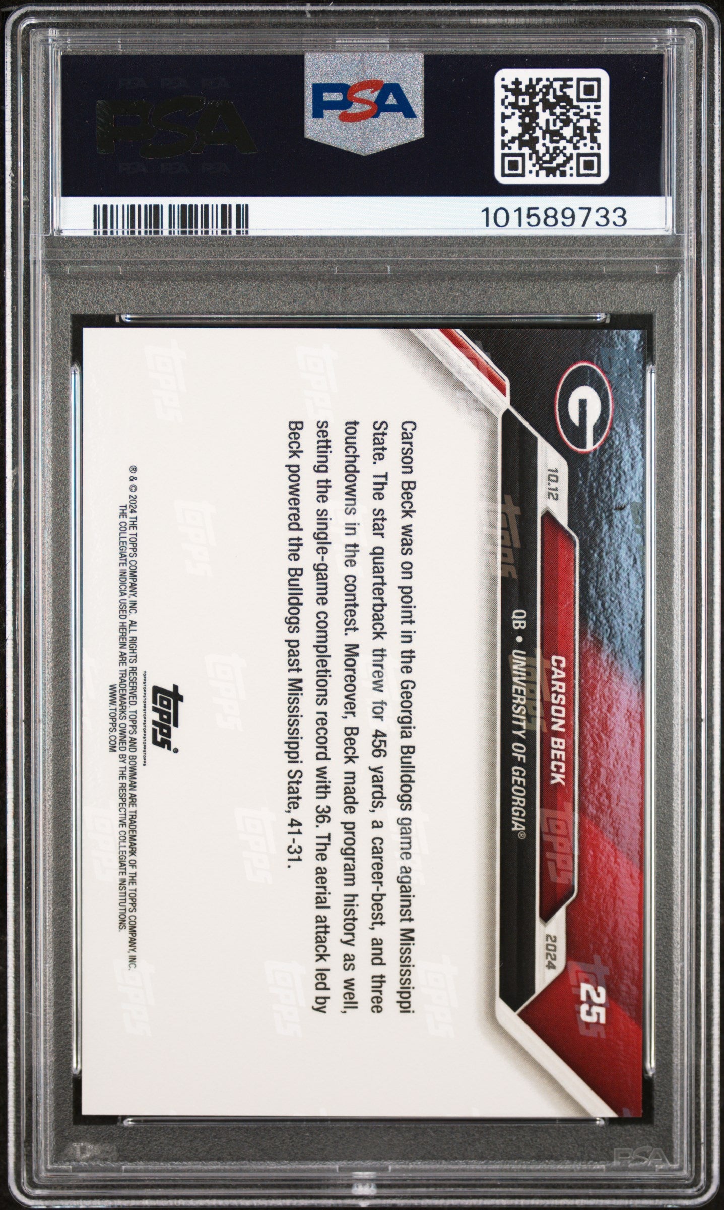 2024 BOWMAN U NOW CARSON BECK 25 RED PSA GEM MT 10 /10