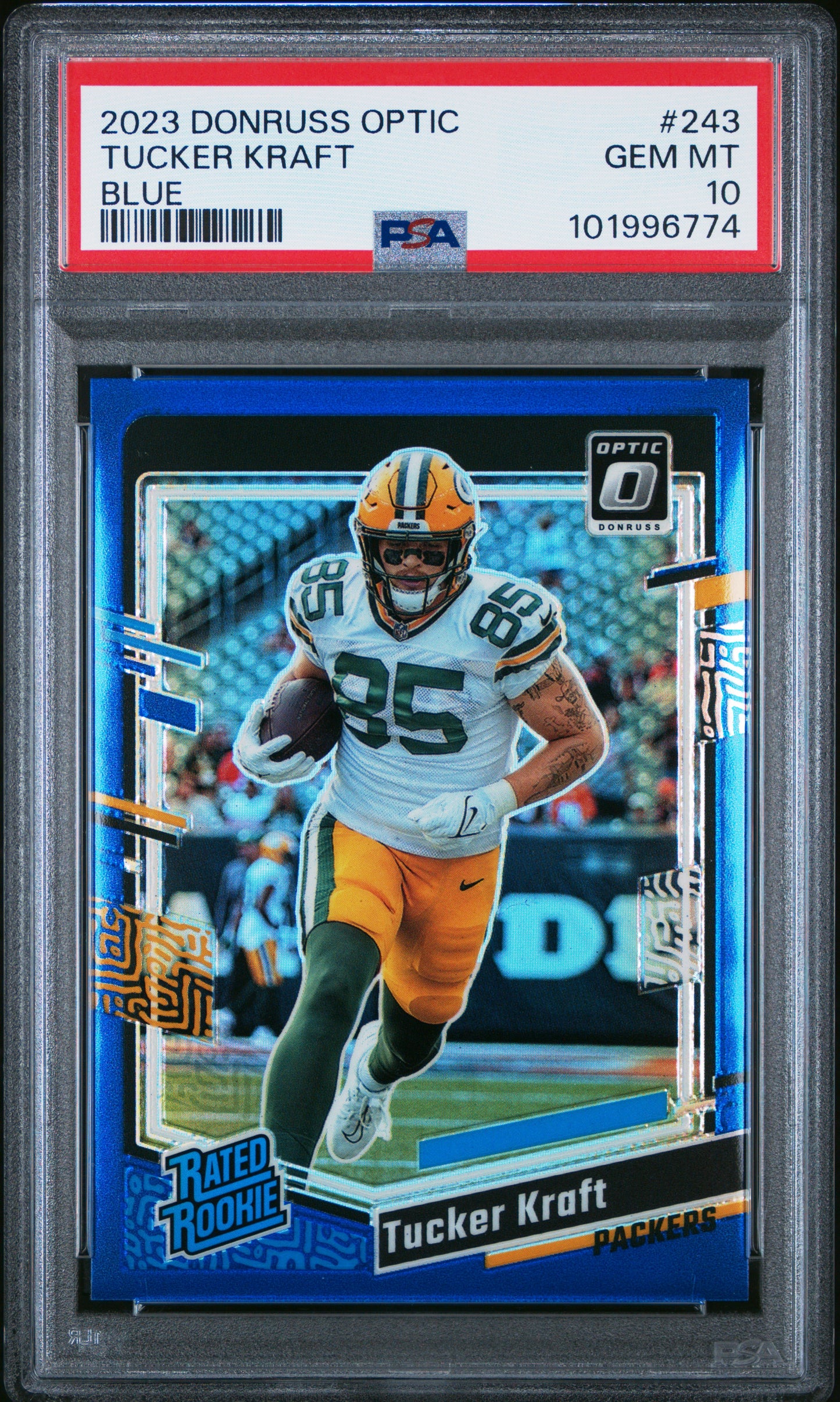 2023 PANINI DONRUSS OPTIC TUCKER KRAFT   243  BLUE PSA GEM MT 10  /199