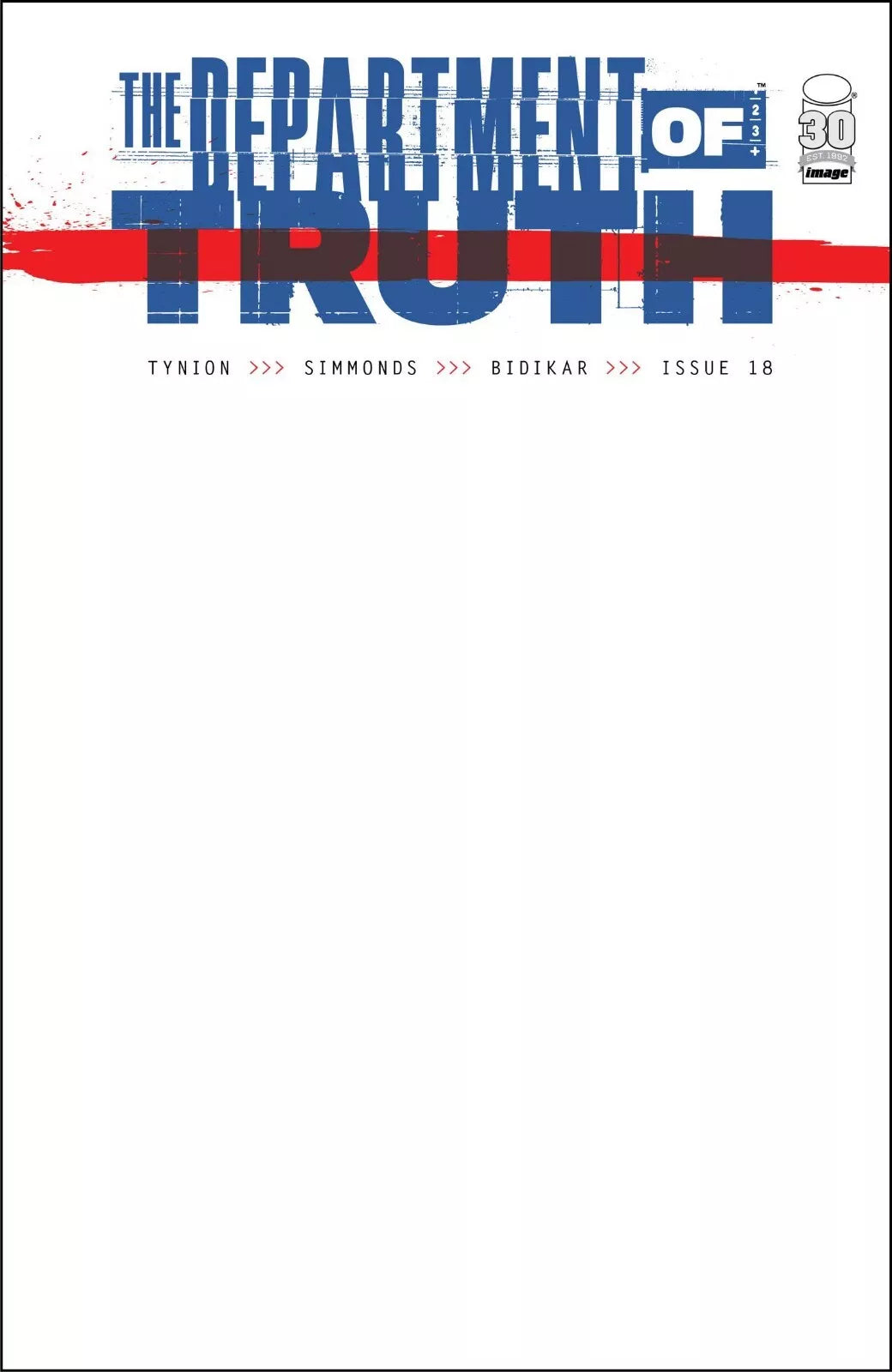 The Department of Truth #18 Blank Variant of Sketch Cover B