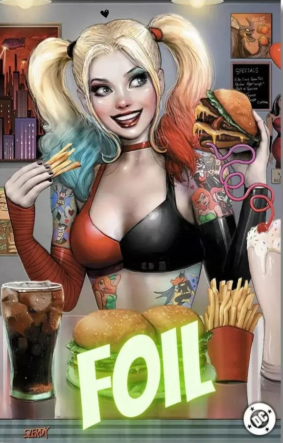 Harley Quinn #45 Nathan Szerdy Diner Tattoo Virgin Foil Variant