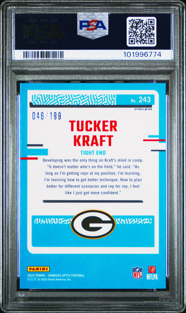 2023 PANINI DONRUSS OPTIC TUCKER KRAFT   243  BLUE PSA GEM MT 10  /199