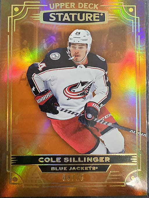 2022-23 Upper Deck Stature Orange Columbus Blue Jackets Cole Sillinger #70 /25