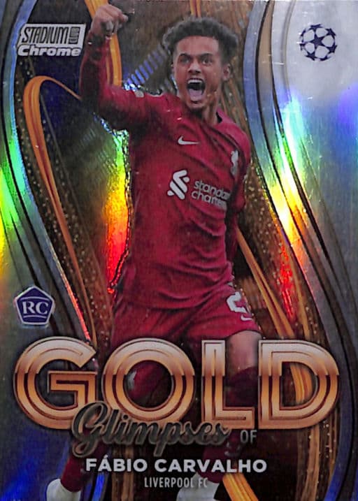 Fabio Carvalho 2023 Topps Stadium Club Gold Glimpses ROOKIE GG-FC Liverpool