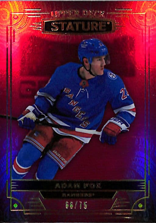2022-23 Upper Deck Stature Red New York Rangers Adam Fox #94 /75