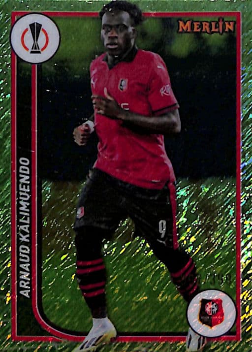 Arnaud Kalimuendo 2024 Topps Merlin #127 Green Shimmer Stade Rennais FC /399