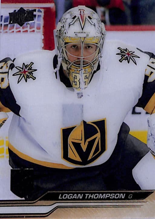 2023-24 Upper Deck Series 1 Vegas Golden Knights Logan Thompson CLEAR CUT #185